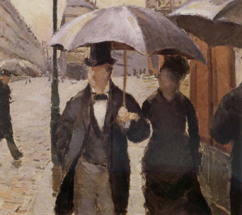 Gustave Caillebotte Detail of Rainy day in Paris China oil painting art